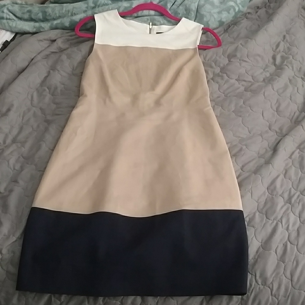 Limited color block dress gold zipper