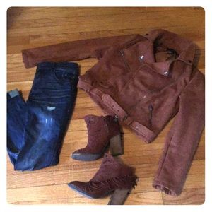 Faux suede jacket