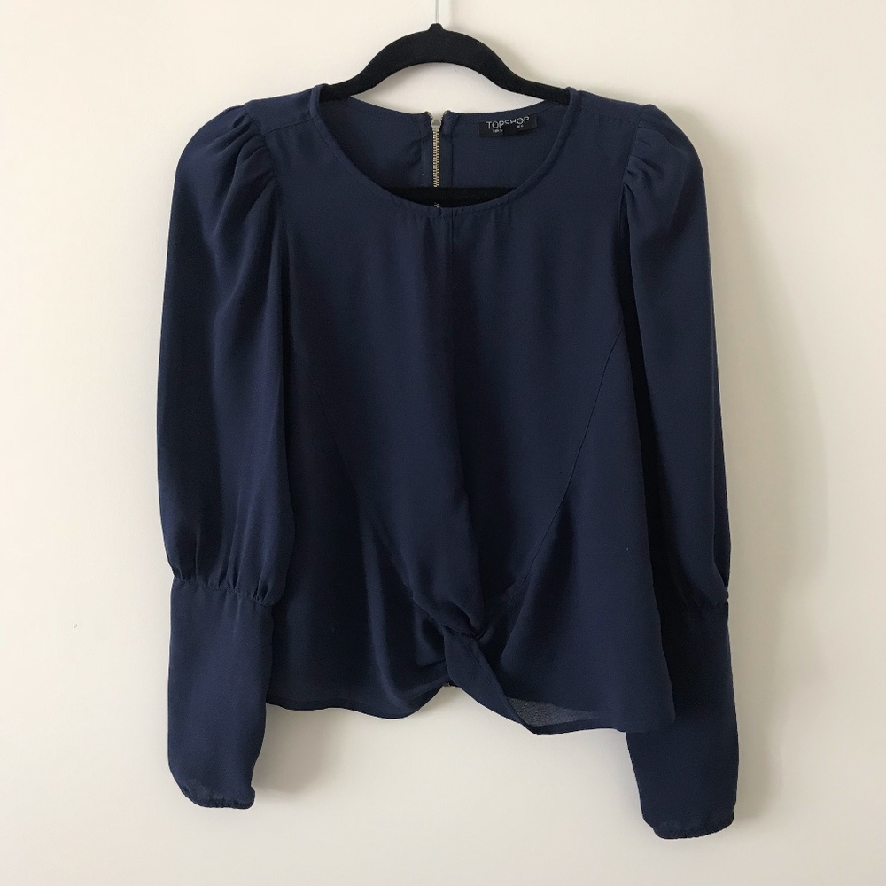 Topshop blouse with puffed sleeves