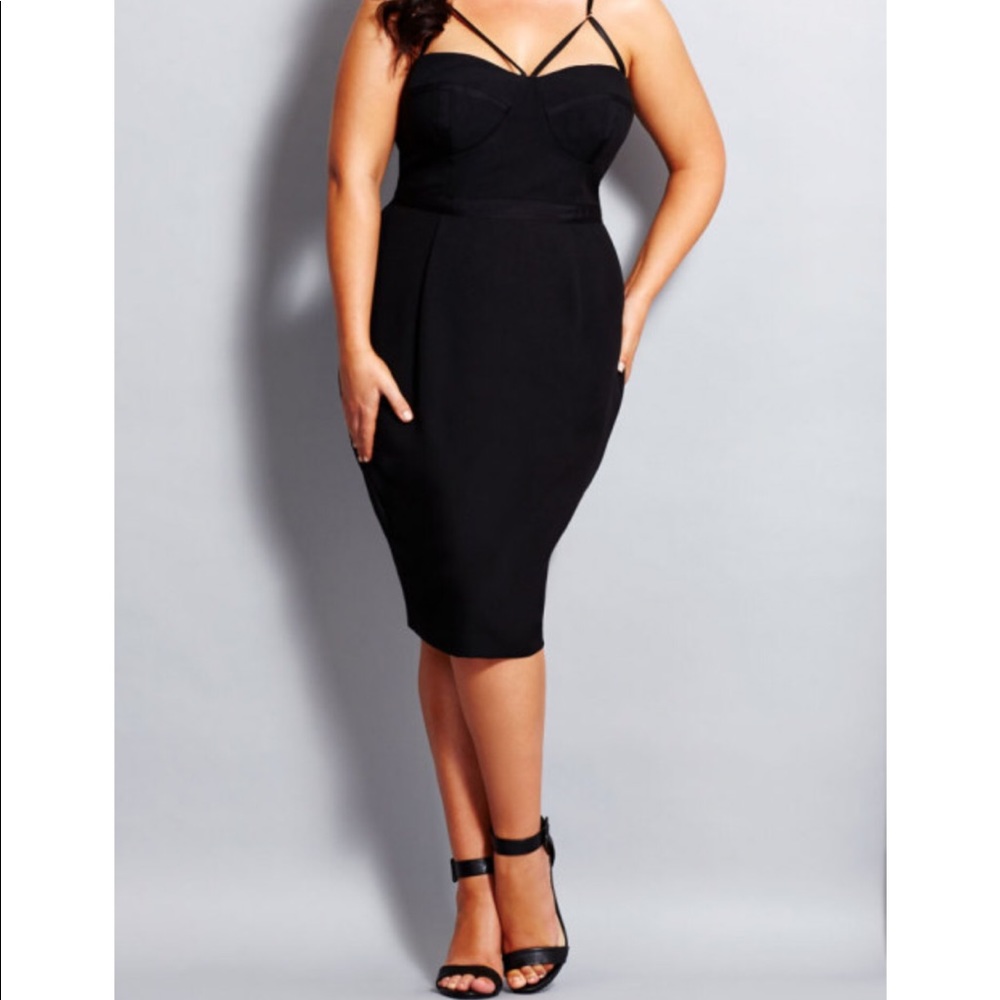 Strappy Black Sheath dress size 16