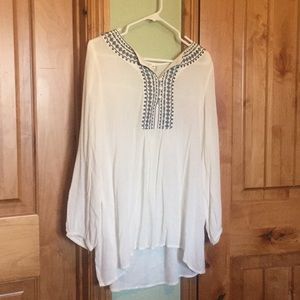 long sleeved embroidered top