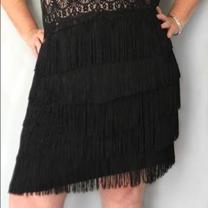 Ralph Lauren Fringe Skirt. BLK