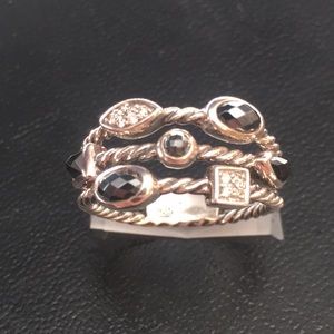 DAVID YURMAN RING W/ BLACK ONYX-HERMATINE-DIAMONDS