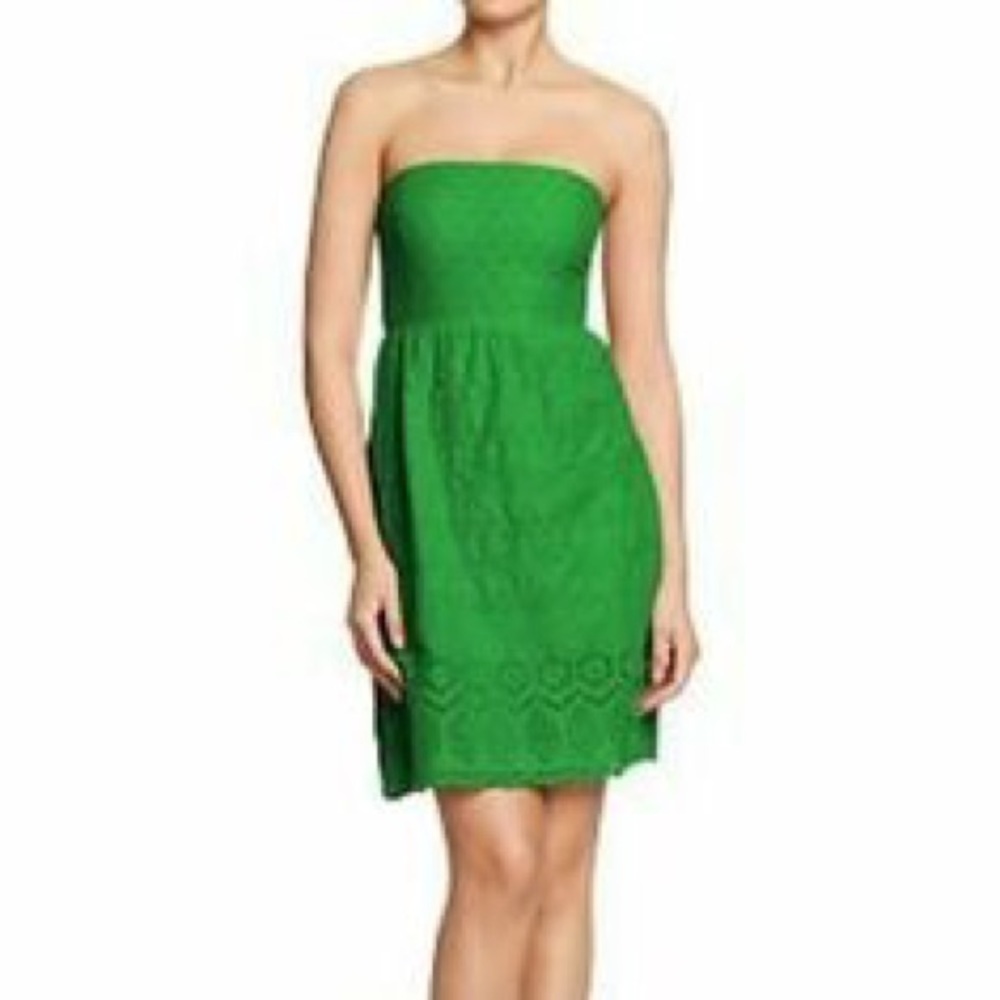 Old Navy Green Strapless Dress