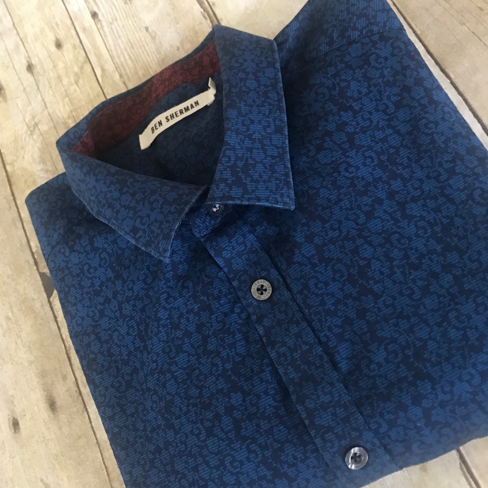 Ben Sherman Men's Dress Shirt, Blue Design