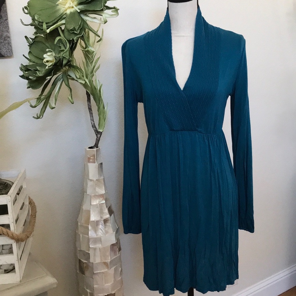 Deep Teal light sweater neck dress