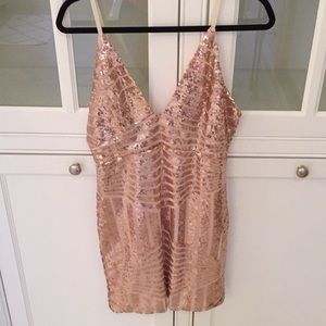 Rose gold sequin dress