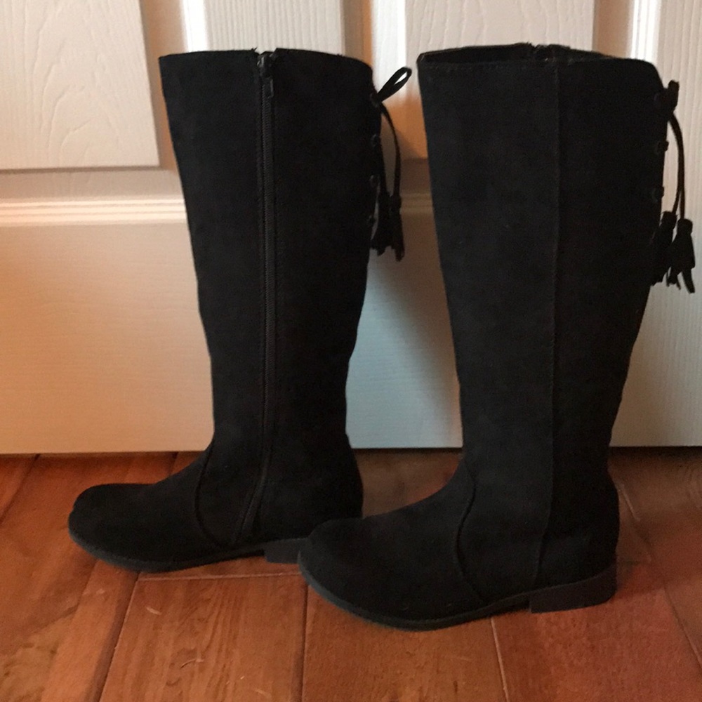 Justice black knee high boots
