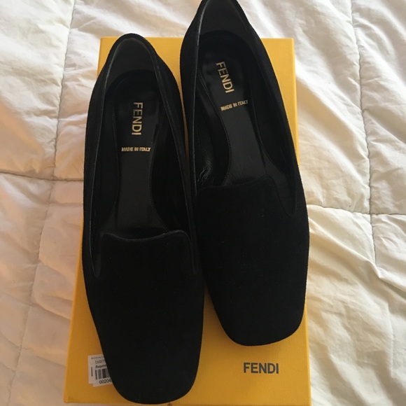 FENDI Loafers w/ gold pyramid flats - Picture 2 of 5