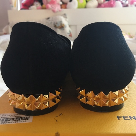 FENDI Loafers w/ gold pyramid flats - Picture 5 of 5