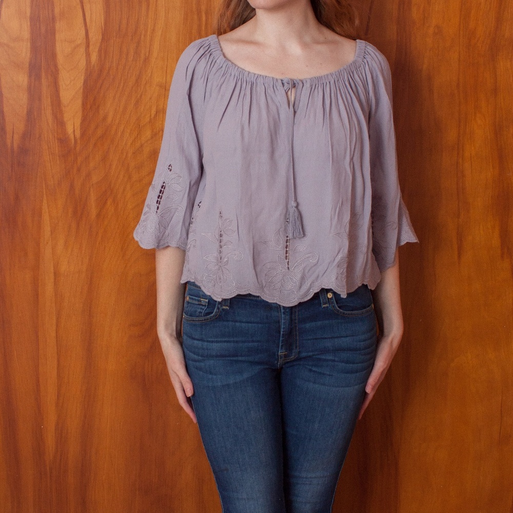 Lilac Embroidered Blouse