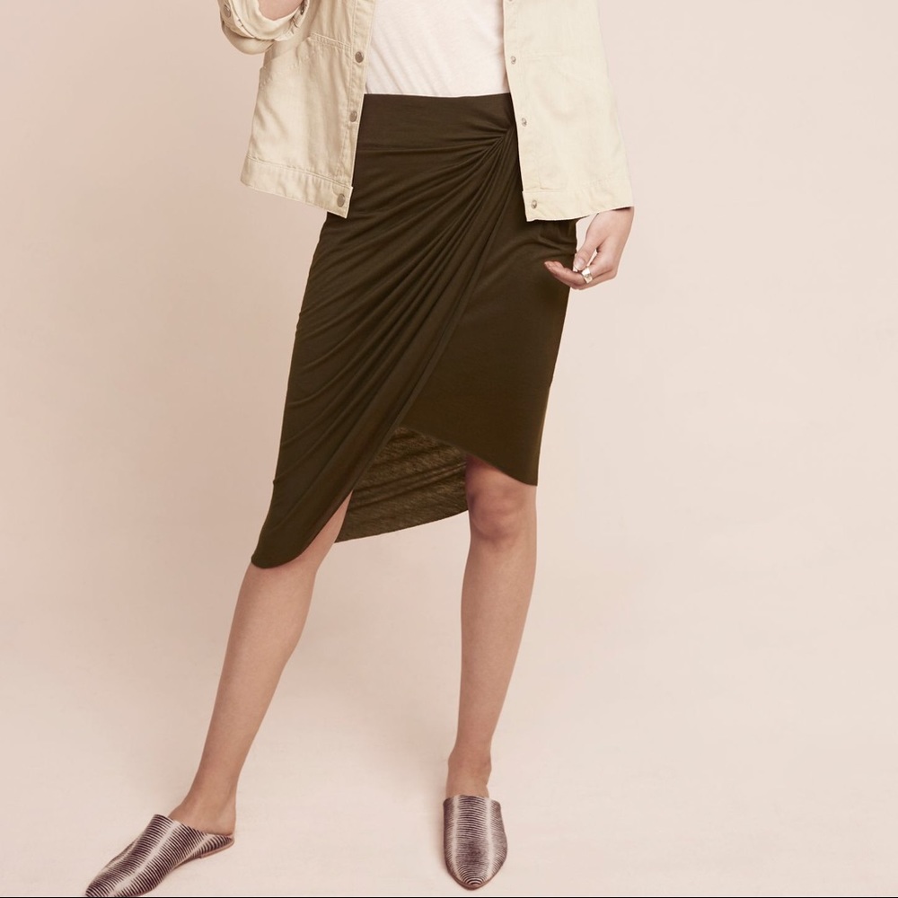 Anthropologie Bailey 44 Knotted Skirt in Olive