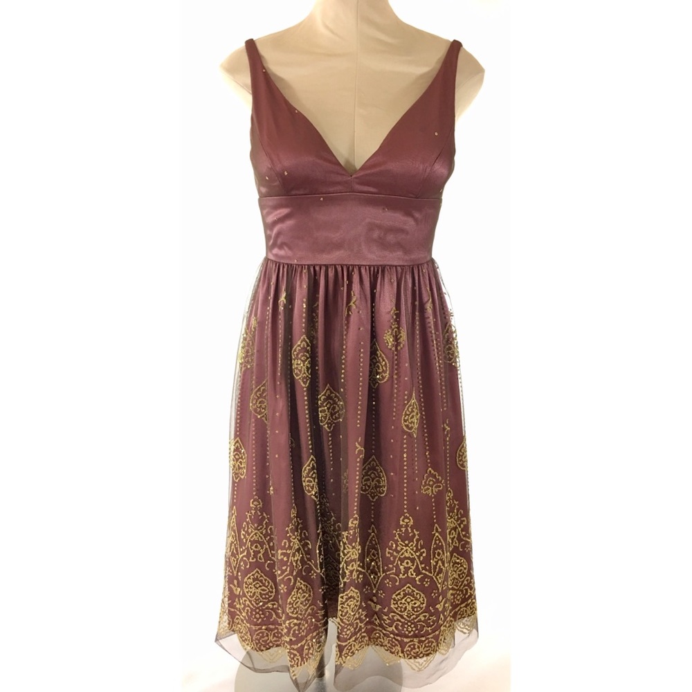 Adrianna Papell Embellished Chiffon Party Dress