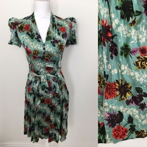Betsey Johnson silk floral dress