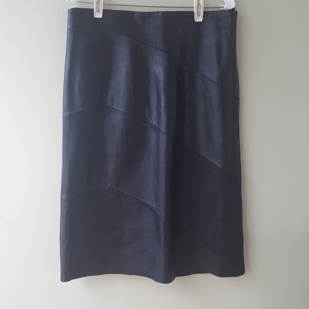 Black leather skirt