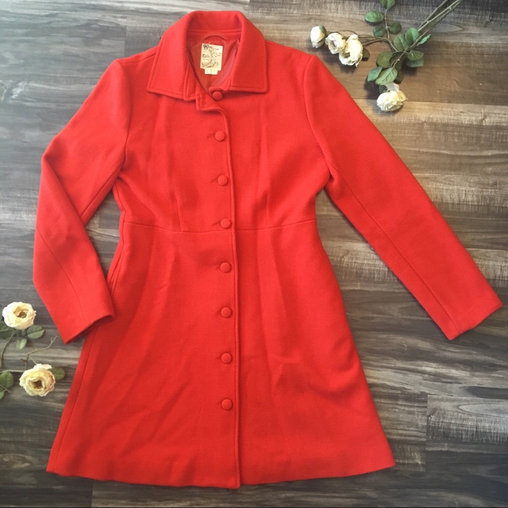 Gorgeous! Red Wool Coat ModCloth Tulle