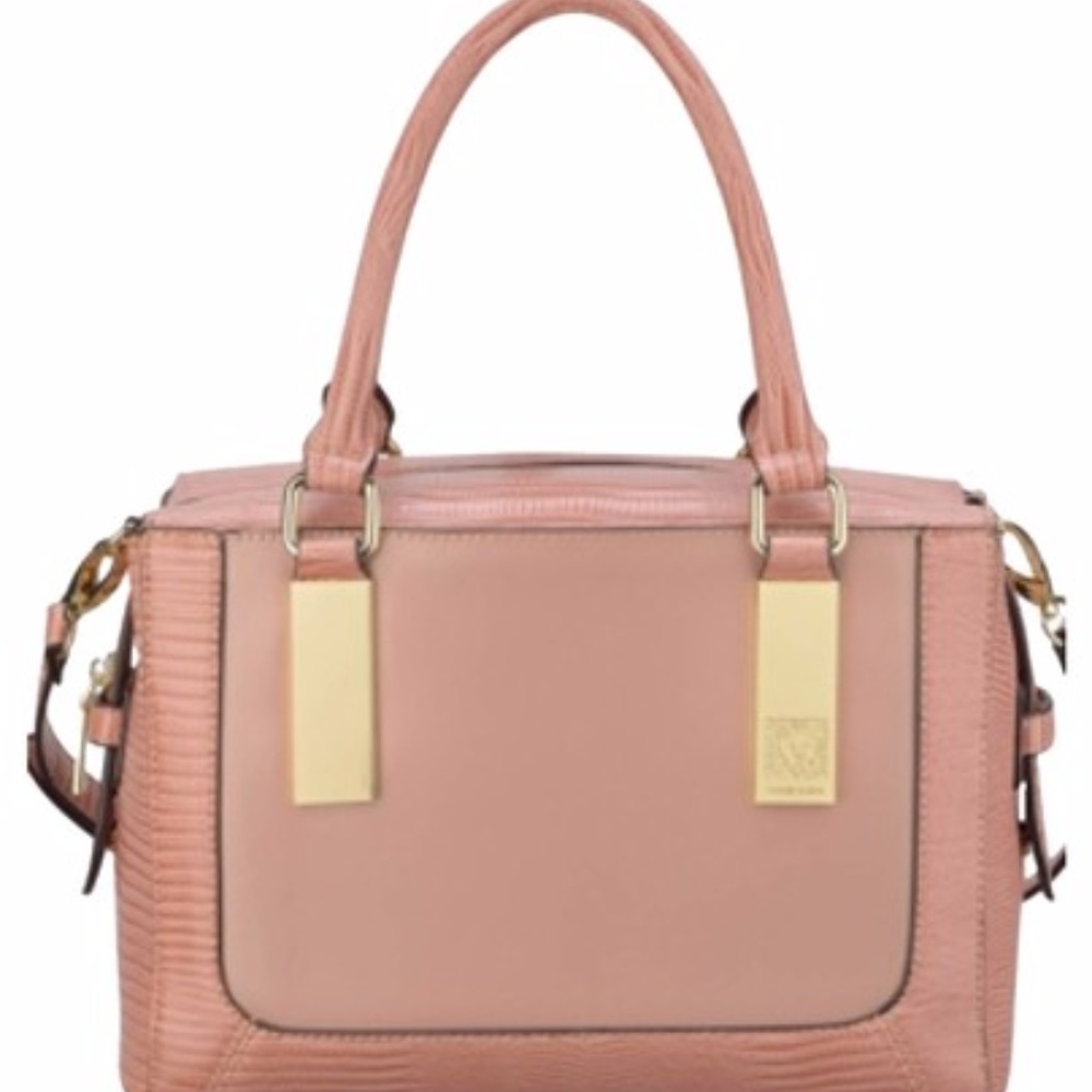 Anne Klein Bar It All Solid Color Mauve Satchel