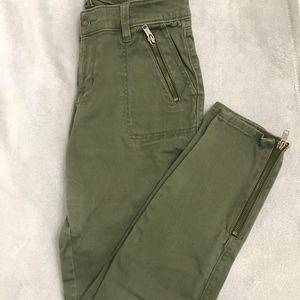 Mid-Rise Olive Green Pants