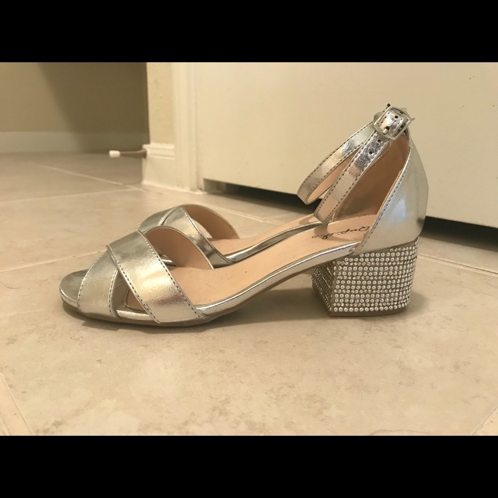 Silver low heels
