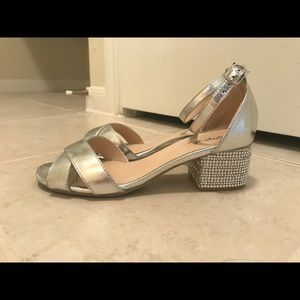 Silver low heels