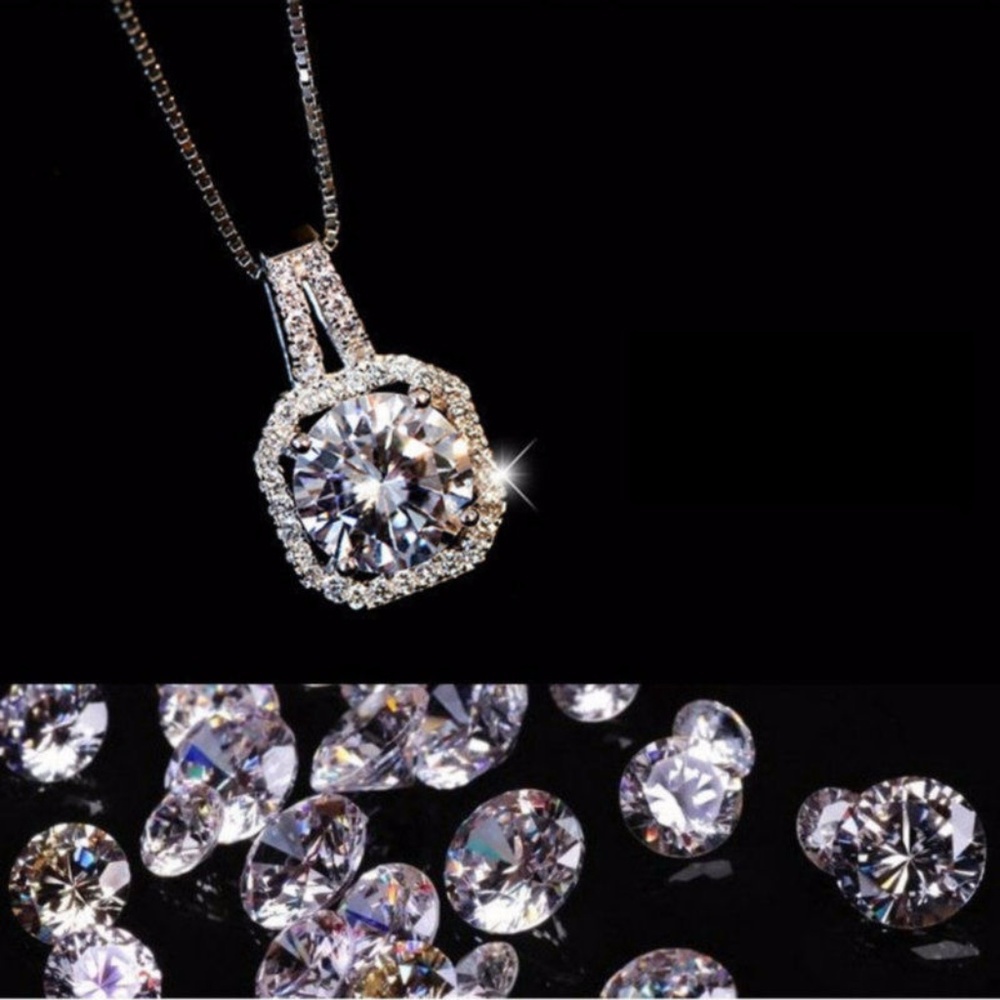 Charm Crystal SILVER necklace women - Picture 5 of 5