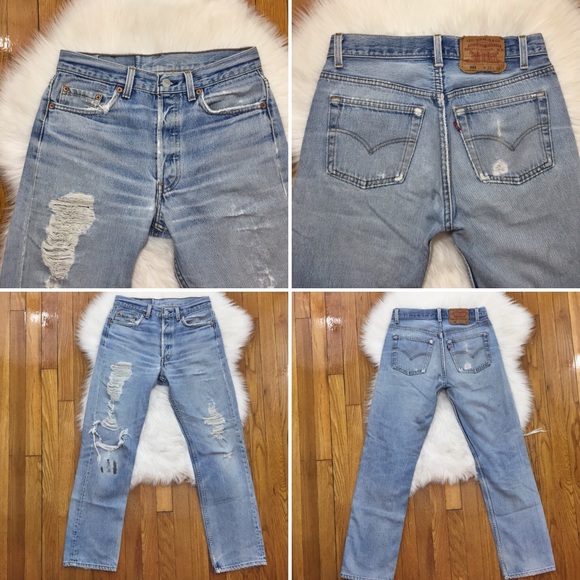 SOLD🌸Vtg 501 Light Wash Distressed Levi’s 27🌸 - Picture 6 of 8