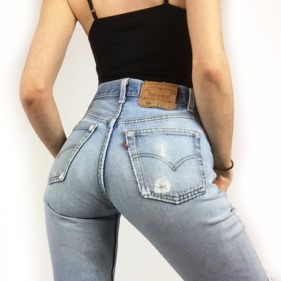 SOLD🌸Vtg 501 Light Wash Distressed Levi’s 27🌸 - Picture 5 of 8