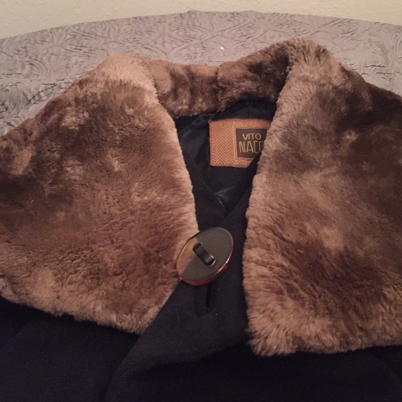 Cashmere Swing Coat with Fur Trim - Picture 3 of 6