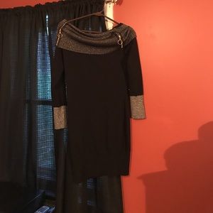 Black and gold dress