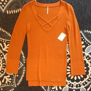 NWT Free People Crisscross Sweater