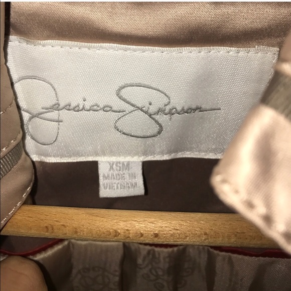 Jessica Simpson trench coat XS satin jacket - Picture 11 of 13