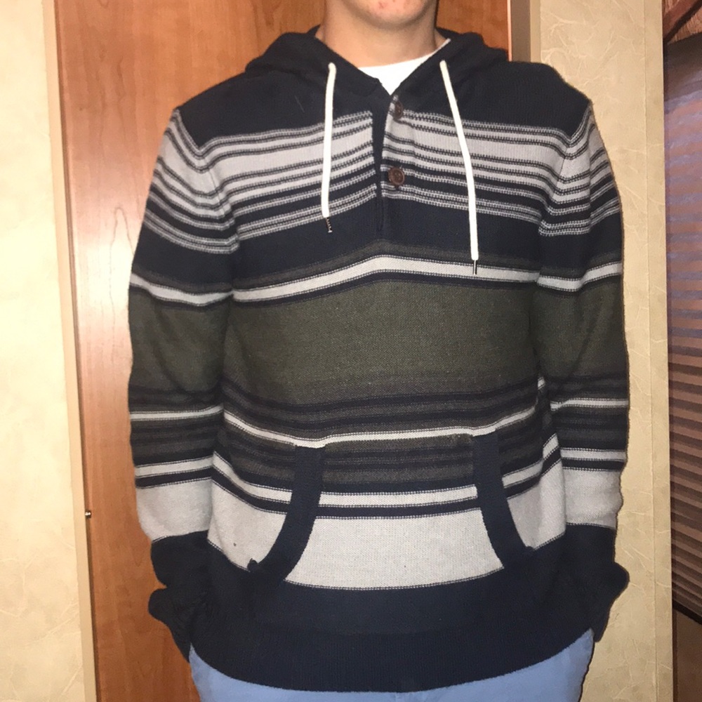 Striped hooded sweater