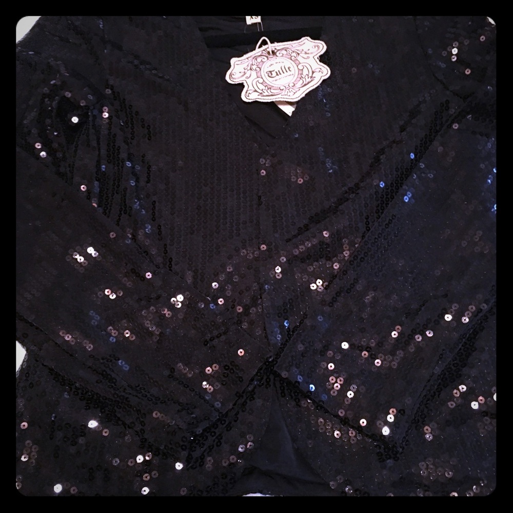 Tulle all Sequin jacket.   Stunning.  Black