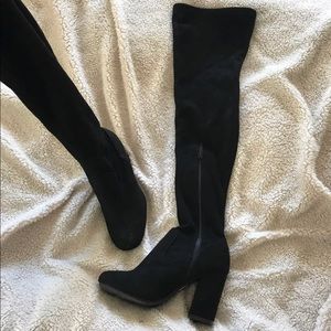 Black thigh high boots