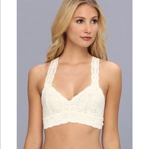free people lace racerback Galloon bralette white
