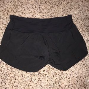 black lululemon speed short 2”