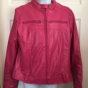 Pink faux leather jacket