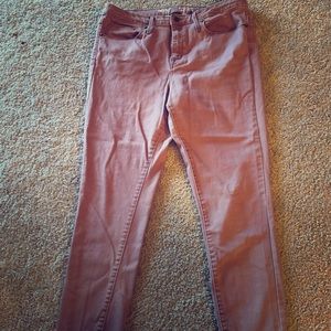 Rose gold colored jeans