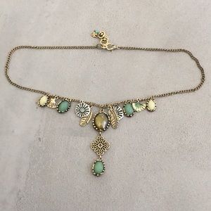 Lucky Brand Gold Tone Necklace with Stones