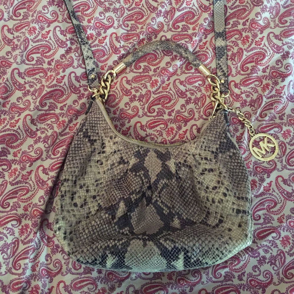 Michael Kor snake skin cross body