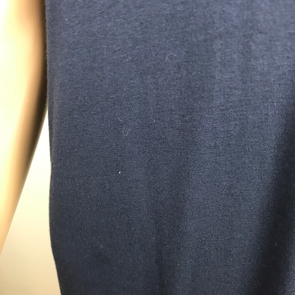 Navy blue embroidered tapestry jersey dress - Picture 3 of 7