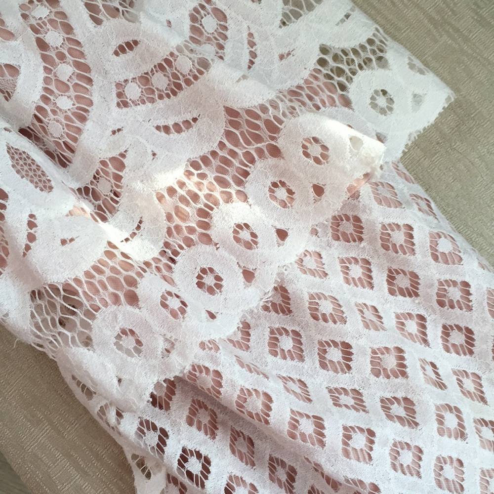 • like new pink + white lace midi dress • - Picture 5 of 7