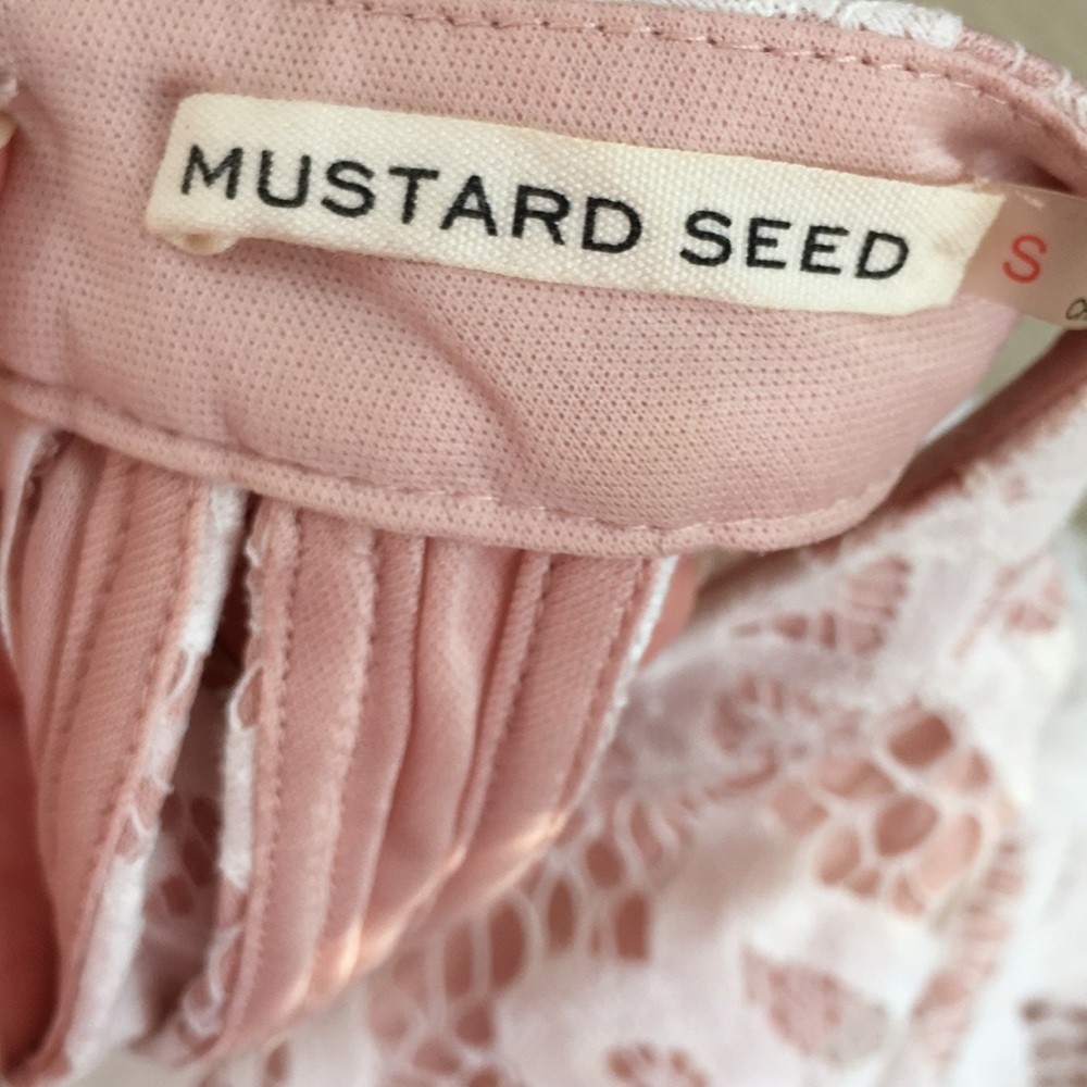 • like new pink + white lace midi dress • - Picture 6 of 7