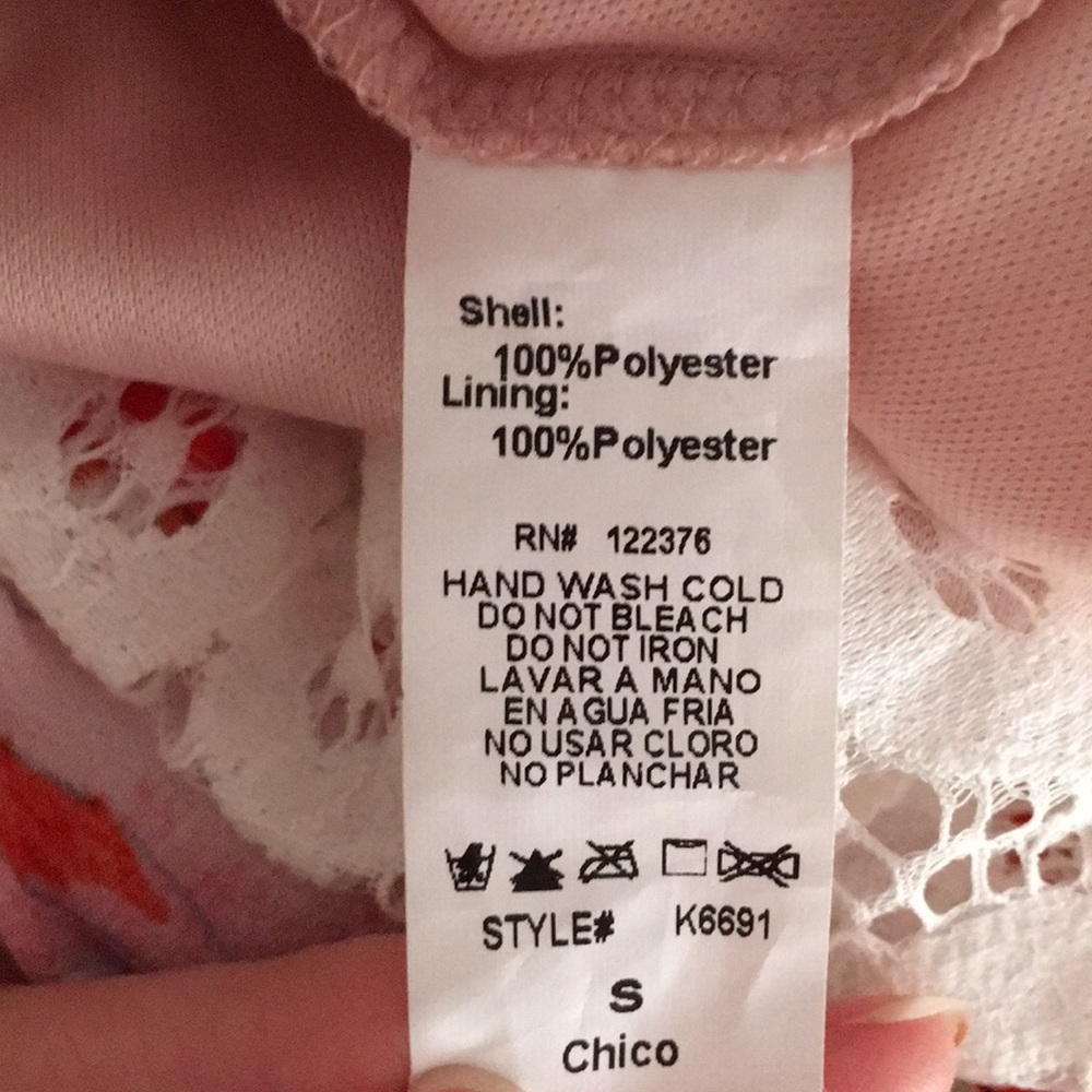 • like new pink + white lace midi dress • - Picture 7 of 7