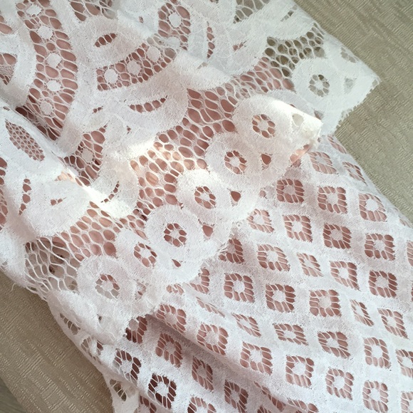 • like new pink + white lace midi dress • - Picture 5 of 7