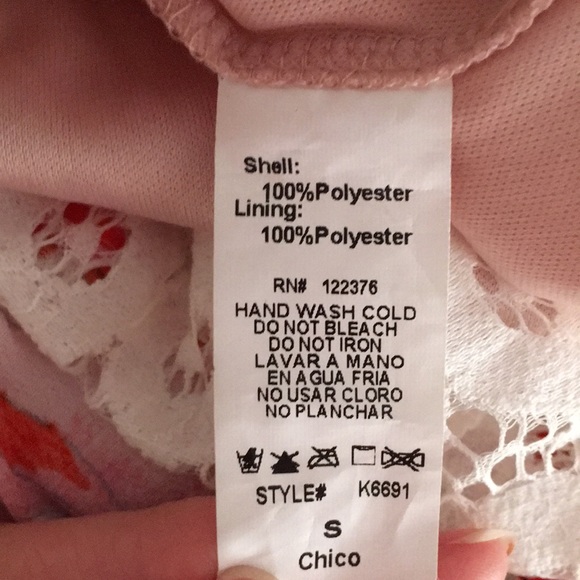 • like new pink + white lace midi dress • - Picture 7 of 7