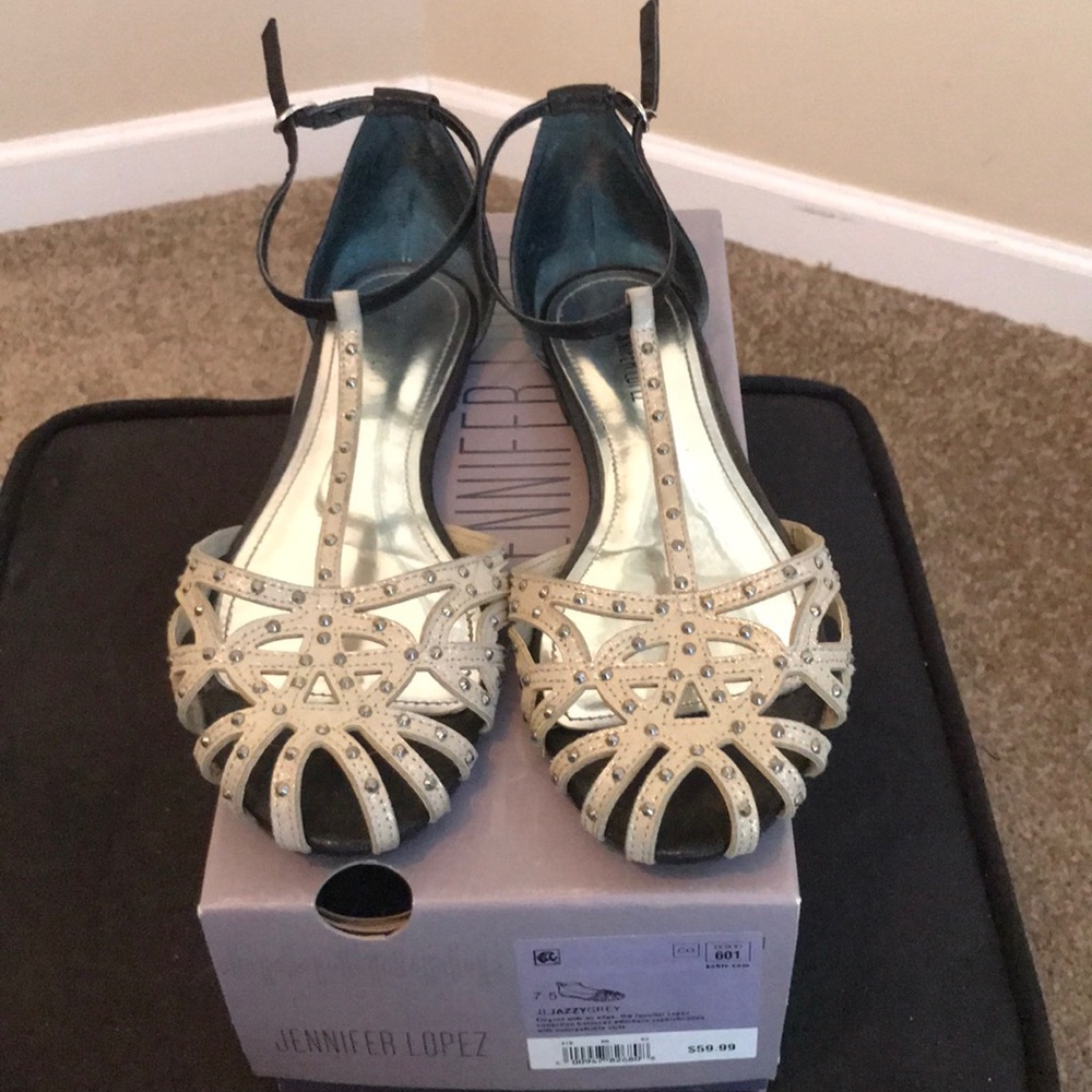 Jennifer Lopez Embellished Stud Sandals