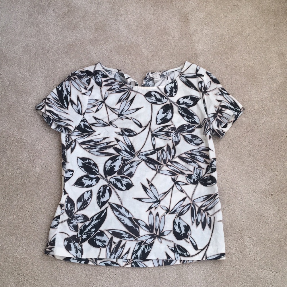 J Crew Floral Linen Tee