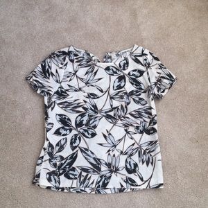 J Crew Floral Linen Tee