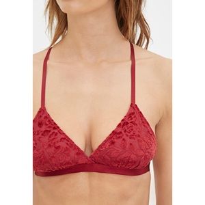 forever 21 velvet rose triangle bralette